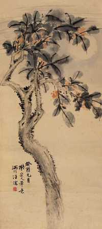 汪溶 癸酉（1933年）作 花卉 立轴